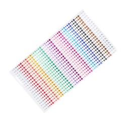 Acrylic Rhinestone Sticker Multi Shape Bright Color For Gift Giving 1 Sheet