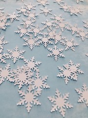 white Snowflakes  confetti 100 counts hand punched from cardstock paper 