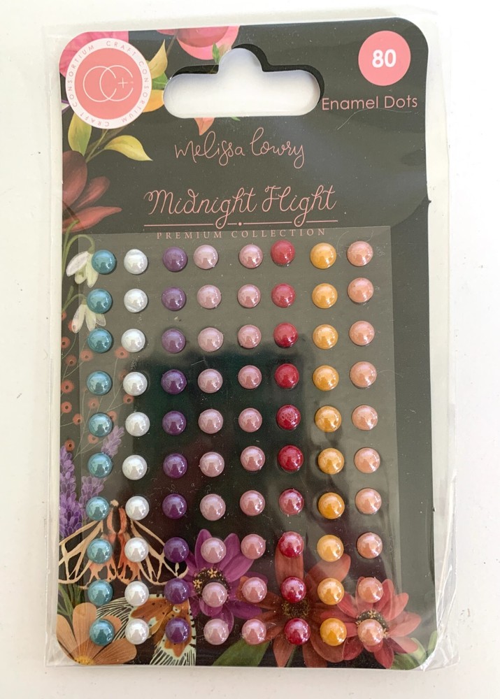 Craft Consortium Melissa Lowry MIDNIGHT FLIGHT ENAME DOTS 80 Count
