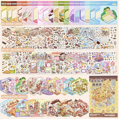 20 Sets DIY 3D Sticker Scene Collection Book DIY 3D House Stickers Make Your Own