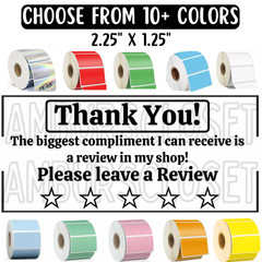 THANK YOU STICKERS 2.25″ LABELS SEALS REVIEW STORE FEEDBACK SCRATCH RESISTANT