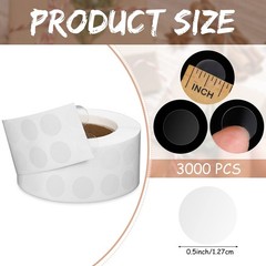 3000 Pcs Clear Circle Stickers 0.5 Inch Clear Round Adhesive