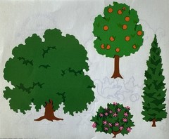 GREEN TREE ASSORTMENT Stickers(4pc)Mrs.Grossman’s •Pine•Fruit•Garden•Card Making