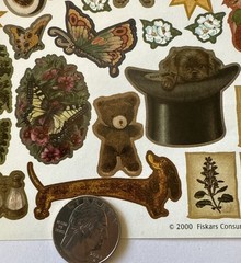 ANTIQUE Stickers(49pc)Fiskars •Vintage•Household•Girls•Flowers •Family•Memories•