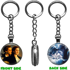 1 STORY OF LOVE Double Sided Bezel Pendant Key Chain for Gift!
