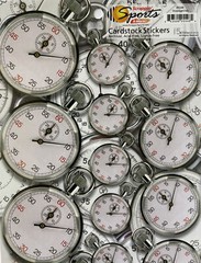 STOPWATCHES Card-Stock Stickers (19pc)Scrappin’Sports•Timer•Swimming •Games•Tick