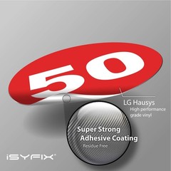 iSYFIX Red Consecutive Number Stickers – 1 to 50, 4-inch, 1 set – Vinyl Self …