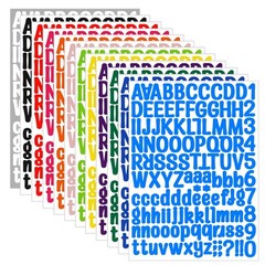 1512 Letter Stickers, 12 Sheets Alphabet 11.4 x 8.26 inches, Multi Color