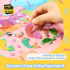 Mermaid Dress-Up Reusable Sticker Book for Toddlers, 3D Sticker Book for Kids 3