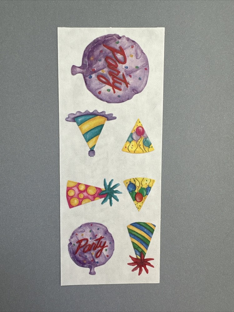 Creative Memories Stickers | BIRTHDAY PARTY HATS BALLOONS | Retired ‘99 Grossman