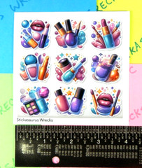 80’s Cosmetic Makeup Scrapbook Sticker Sheet