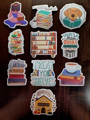 STICKERS x 10 Books Positive Treat Yo Shelves Take me to the bookshop FEBC9