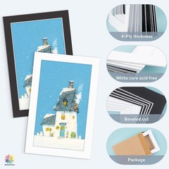10 Pack PreCut 11×17 Picture Mats For 9×15 Photo Prints Bevel Cut 4Ply