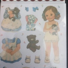 NEW! AFROCAT PAPER DOLL MATE DECO STICKER SET 6 PCS. BOY GIRL DOLL STICKERS