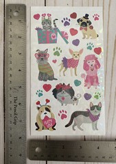 Cat Kittens Chihuahua Bulldog Dogs Puppy Love Hearts Stickers New Kids Decorate