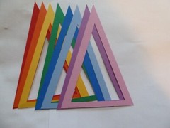 Triangle Scrapbooking 8 frames 2 sizes in 1 set 4×6, 4×4 in primary colors