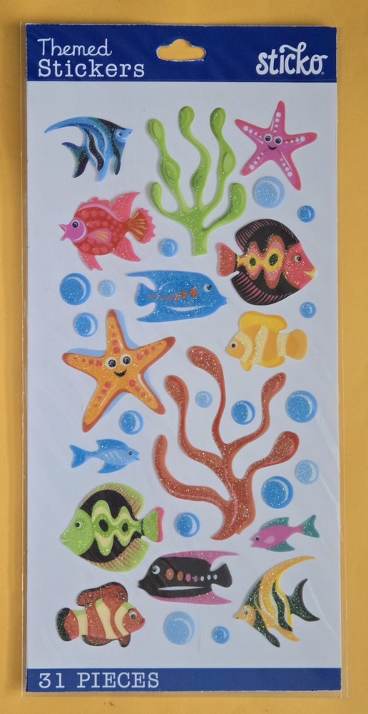 Vellum Tropical Fish Sticker Scrapbooking Single Sheet /Sticko