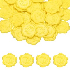 50PCS Wax Seal Stickers Self-Adhesive Envelope Seal Stickers, Bright Yellow