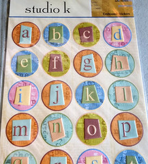 K&Company Alphabet Round Tags Embossed Stickers 12″ 2008 Scrapbooking