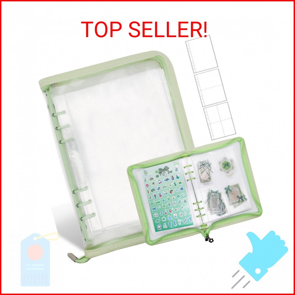 Ruatu Sticker Storage Organizer Binder A5 Sticker Book Collecting Album Reusable