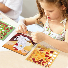 4 Pack Sticker Paint Books for Kids Travel Crafts Safari Unicorn Sea Animals Set