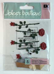Vintage Jolee’s Boutique 3D Embellishments – Red Rose Bouquet Flowers Roses