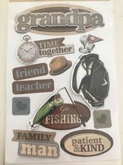 CRAFTER’S SQUARE GRANDPA Pop-Up STICKER SHEET (11 STICKERS)