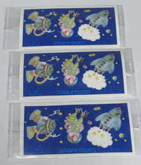 3 Vintage 1984 Hallmark Stick-r-treats Sticker Treats Space Ship outer space