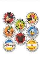 Lot Of 3 Pks Disney Mickey Mouse & Friends 3D Bottle Caps Scrapbooking Stickers