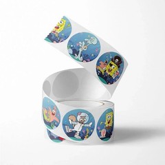 1000 (2 rolls) SpongeBob SquarePants Stickers Multi-Character ,500pcs/Rolls