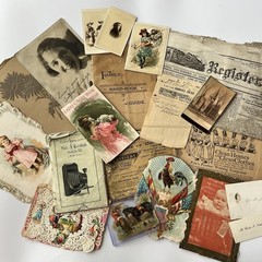 Antique Ephemera Photograph Trade Card Fun Variety Scrap Lot Scrapbooking