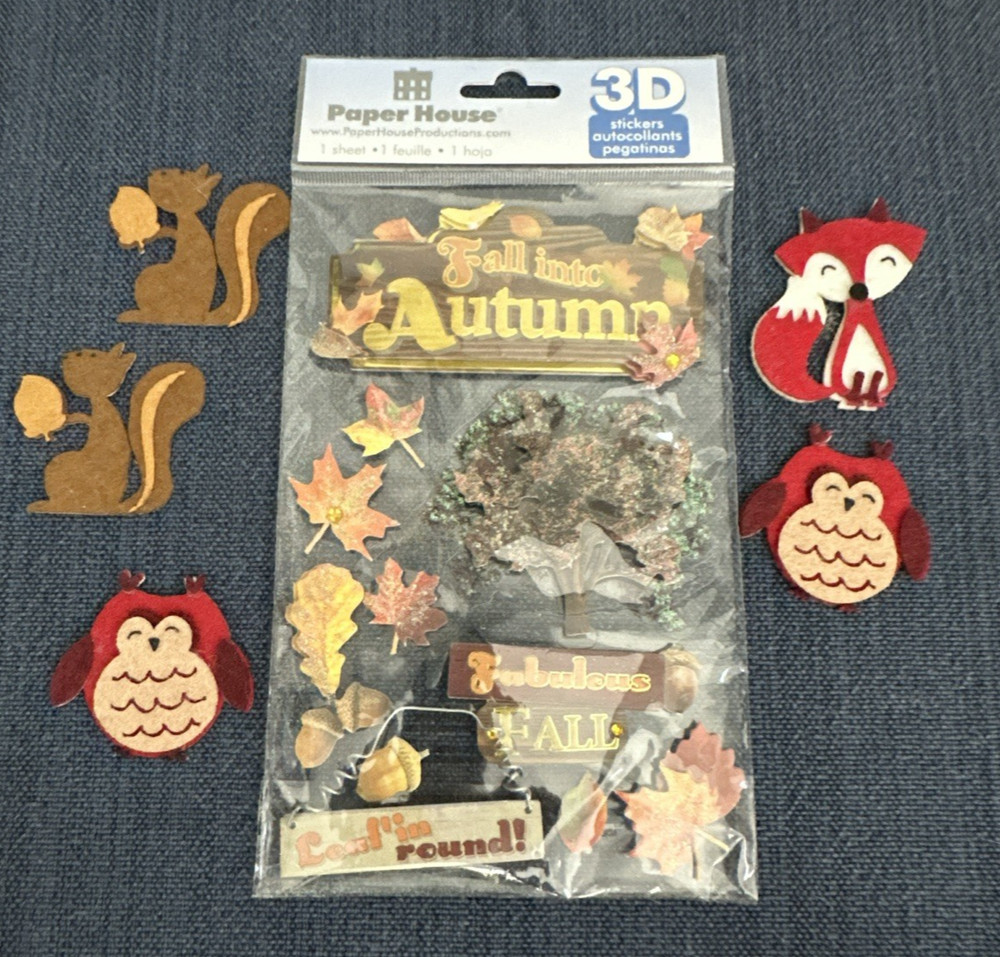 Jolee’s Boutique + Various Brands Dimensional Autumn/Fall/Animal Stickers