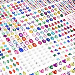 3897 Pcs Rhinestone Gem Stickers – Self-Adhesive Craft Jewels, Multicolor & Asso