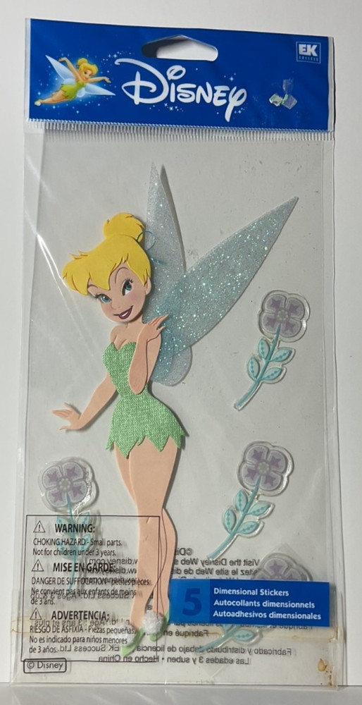 Disney Tinker Bell Glitter Stickers Flowers Jolee’s Boutique EK Success DJJ011