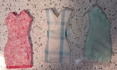 Lot Of 3 Handmade Dresses For Junk Journals scrapbooks shadow boxes Ornaments
