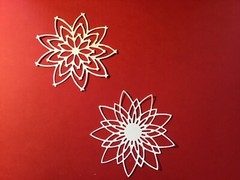FLOWERS 2 designs die cut embellishments Choose Color 6 pcs 2-3/4″ x 2-3/4”