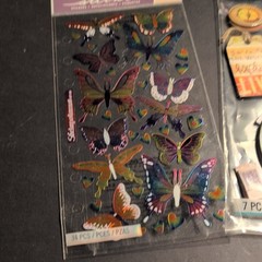 Scrapbooking Butterfly Set of 3 Items: Butterfly Travel Flower Decor – NEW