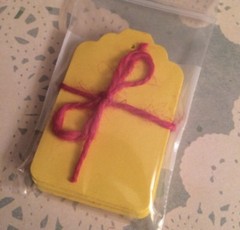 25 Pack Hand Punched Yellow Gift Tags, Scrap Book, Craft Supplies, etc