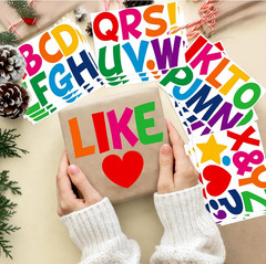 204Pcs Large Letter Stickers 4 Inch Alphabet Stickers 24 Sheets Bulletin Board