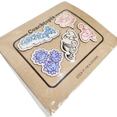 Coachtopia Sticker Set in Leather 5 Piece Cloud Multi Adhesive New in Package