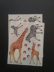 Creative Memories ~ Block Stickers ~ 4″ x 5″ ~ Giraffes Zebras ~ Lot of Two