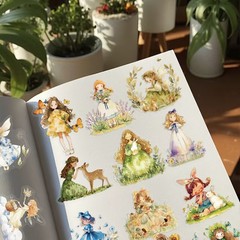 50Pcs Clear Cartoon Fairy Tale Princess Stickers Waterproof Transparent PET Deca