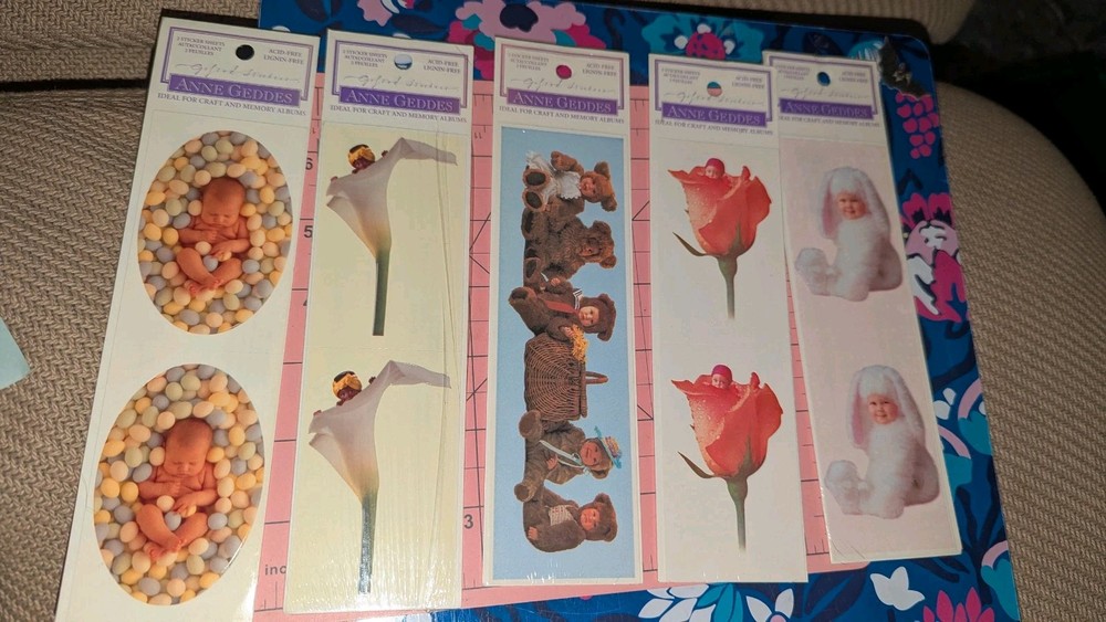 Vintage Stickers Anne Geddes Baby Babies Gifted Stickers Lot Of 5 Packs