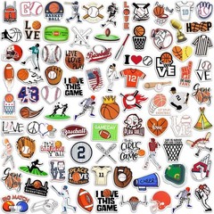 155-Piece Waterproof Sports Stickers Set for Kids – Basketball & Football Fun