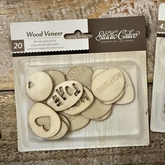 Studio Calico Embellishment Lot Letter Stickers Die Cut Wood Pieces Chipboard