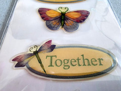 Frances Meyer Hydrangea Garden Epoxy Stickers Hummingbird Floral 2007 New