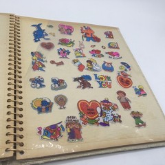 Vtg 80s Stickers Album Binder Smurfs Scratch Sniff Puffy Unicorns ET Cabbage Ptc