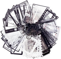 120PCS Retro Camera Film Frame Stamp Poster PET Stickers for Scrapbooking Bullet