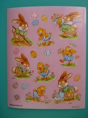 Vtg American Greetings Stickers ST PATRICKS & BLOOMER BUNNY (3) Loose Sheets