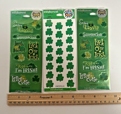 Lot of 3 Hallmark Stickeroni St. Patrick’s Day Irish Themed Foiled Stickers New